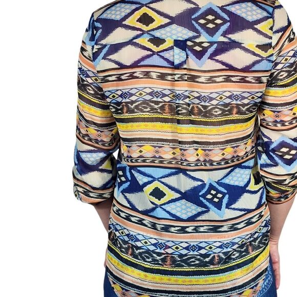 About a girl LA tribal print button down shirt - Picture 4 of 6